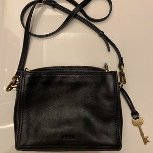 Fossil Small Black Crossbody